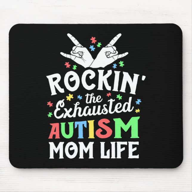 Mousepad Presente da Mãe Autista Balançando a Mãe Autista E (Frente)