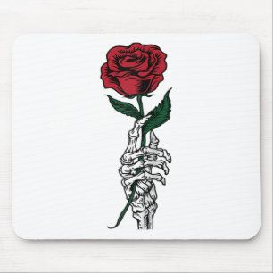 Mousepad Presente da rosa - Mão do Esqueleto Branco Seguran