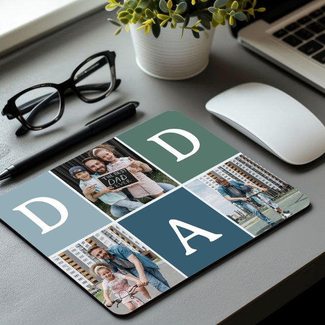 Mousepad Presente de 3 Fotos 'Pai' Moderno (Criador carregado)