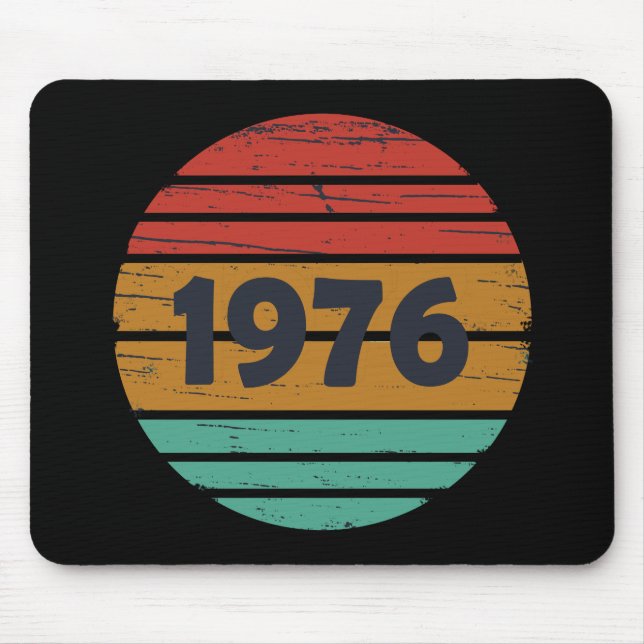 Mousepad Presente de 50º aniversário vintage de 1976 (Frente)