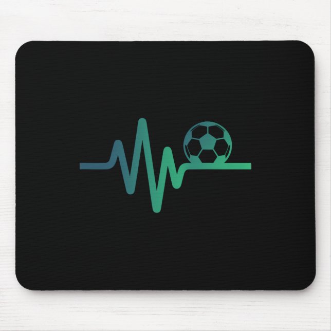 Mousepad Presente de Amor Futebol Linha Batida do Coração  (Frente)