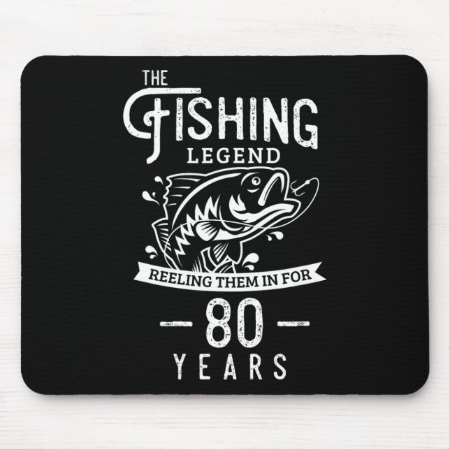 Mousepad Presente de Aniversário de 80 Anos para Peixe de L (Frente)