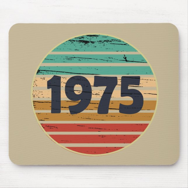 Mousepad Presente de aniversário vintage nascido em 1975 (Frente)