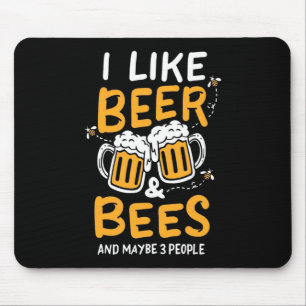 Mousepad Presente de apicultor Eu Gosto De Cerveja E Abel