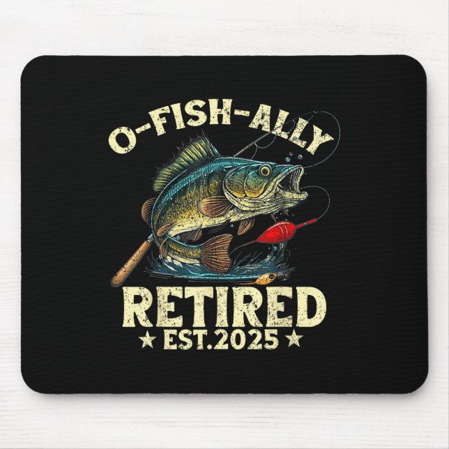 Mousepad Presente de Aposentadoria de Pesca O-fish-ialmente (Frente)