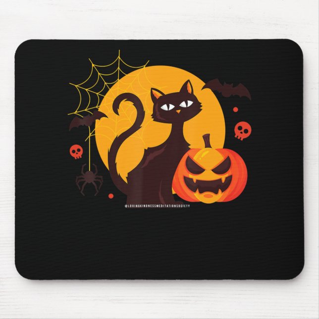 Mousepad Presente de aranha | Pumpkin Preto De Gato Hallowe (Frente)