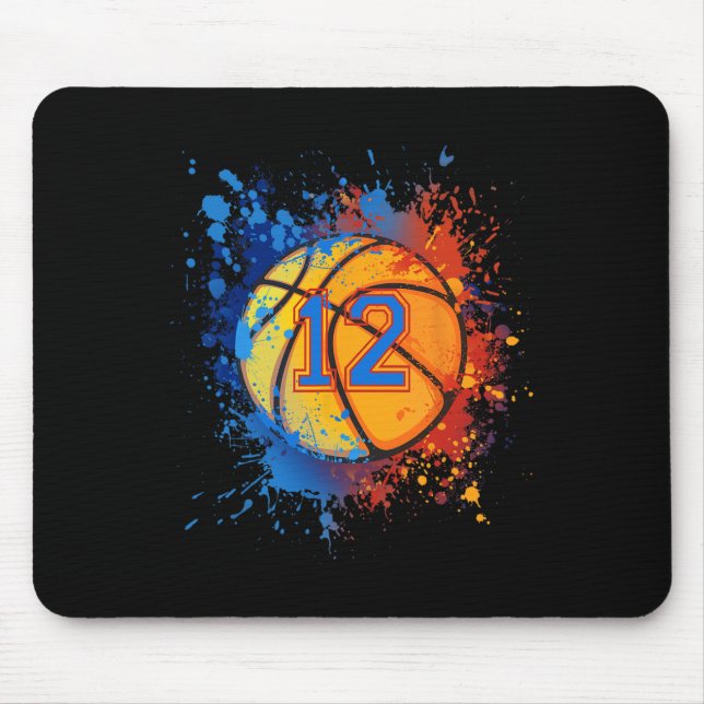 Mousepad Presente De Basquete De Aniversário De 12 Anos De  (Frente)