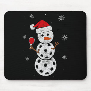 Mousepad Presente de Boneco de Neve com Chapéu de Papai Noe