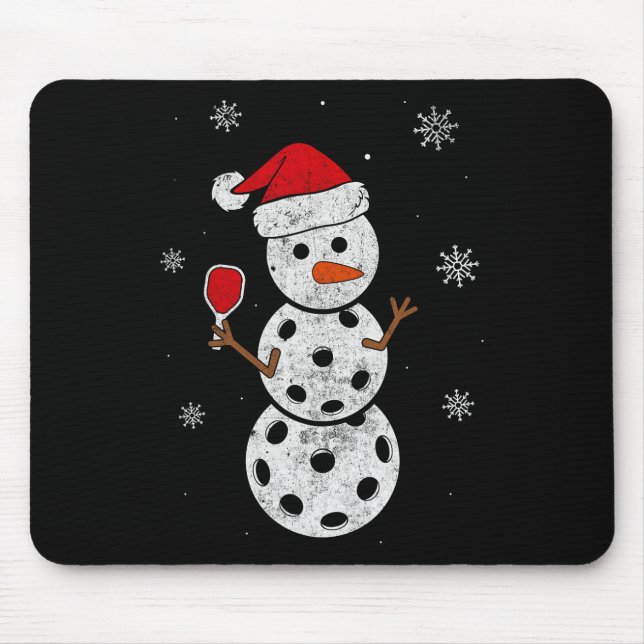 Mousepad Presente de Boneco de Neve com Chapéu de Papai Noe (Frente)