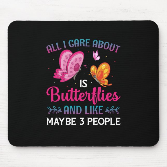 Mousepad Presente de borboleta | Só Me Preocupo Com Borbole (Frente)
