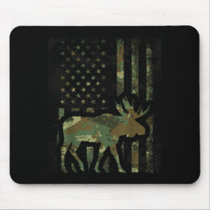 Mousepad Presente de Caça ao Alce com Bandeira Americana Ca