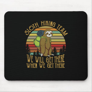 Mousepad Presente de Camper Vintage Sloth Hiking Team Ani