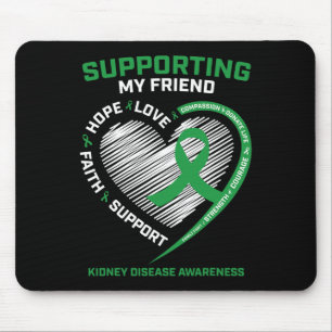 Mousepad Presente de consciência sobre a doença renal amiga