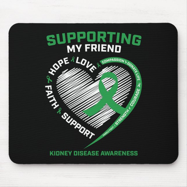 Mousepad Presente de consciência sobre a doença renal amiga (Frente)