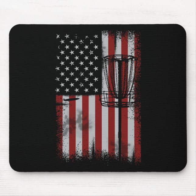 Mousepad Presente de Disco de Golfe da Bandeira Americana R (Frente)
