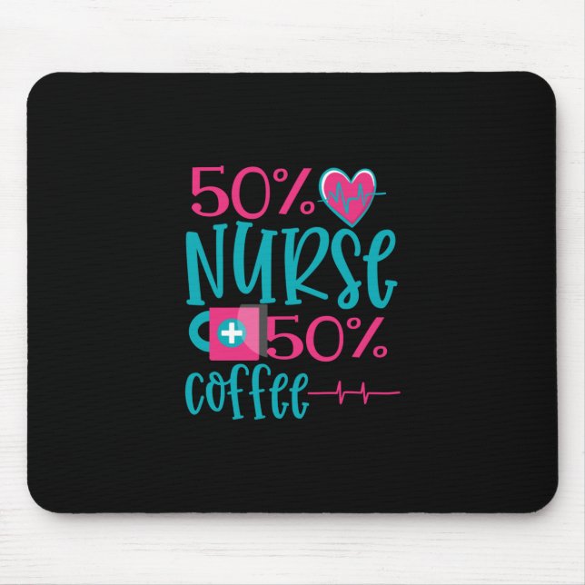 Mousepad Presente de Enfermeira | 50 Enfermeira 50 Café (Frente)