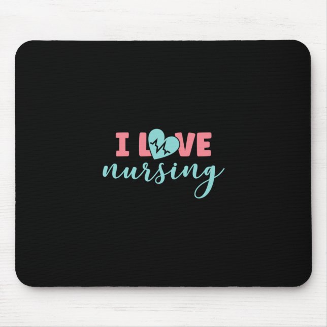 Mousepad Presente de Enfermeira | Eu Adoro Enfermagem (Frente)