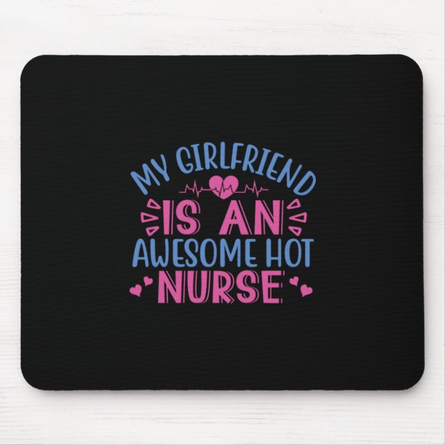 Mousepad Presente de Enfermeira | Minha Namorada É Uma Enfe (Frente)