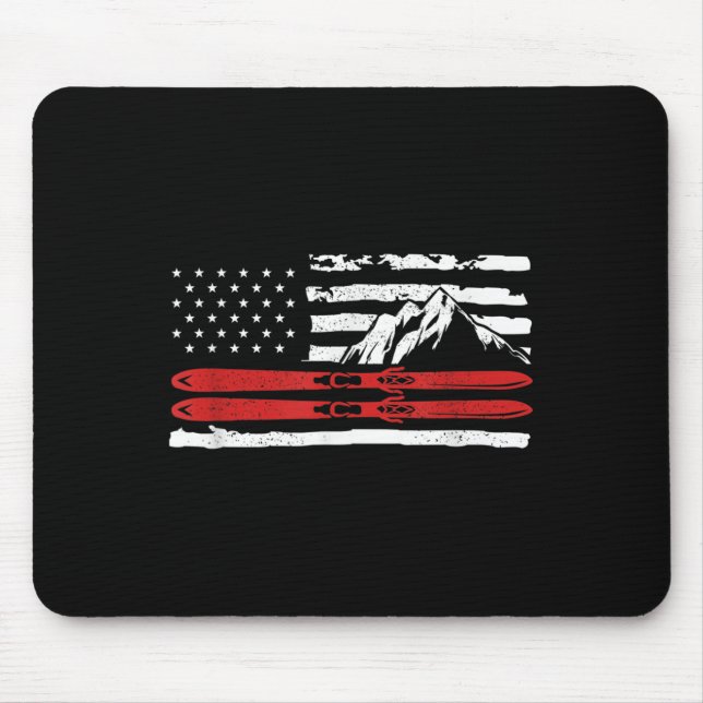 Mousepad Presente De Esqui Americano Para Um Esquiador (Frente)