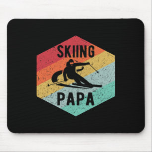 Mousepad Presente de Esqui para Homem Papai Esquiadores dos