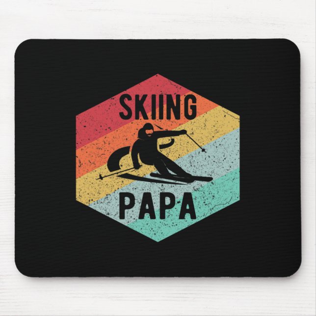 Mousepad Presente de Esqui para Homem Papai Esquiadores dos (Frente)