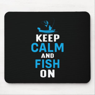 Mousepad Presente De Fisher Mantenha Calmo E Peixe Em Cima