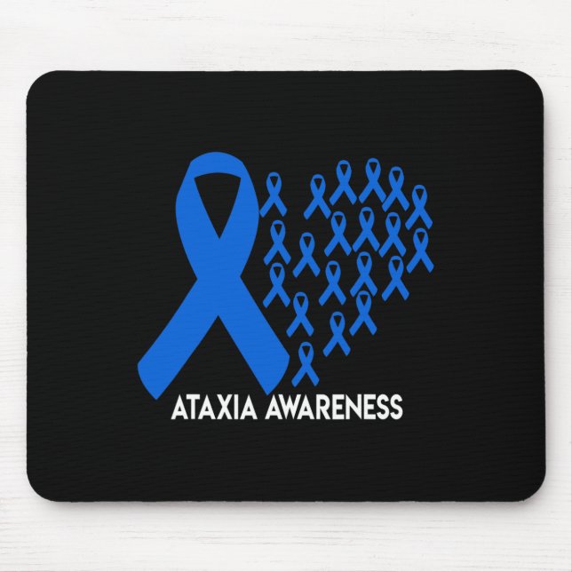 Mousepad Presente de Fita Azul de Conscientização da Ataxia (Frente)