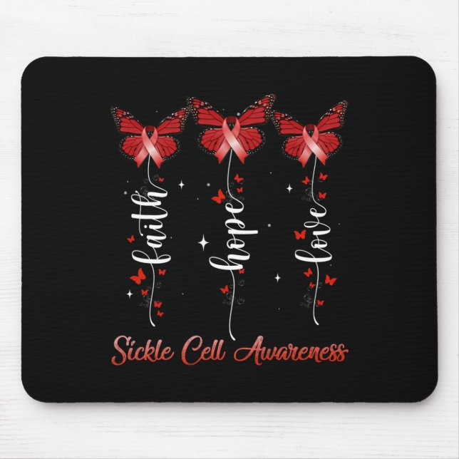 Mousepad Presente De Fita Vermelha Butterfly Para Awarenes  (Frente)