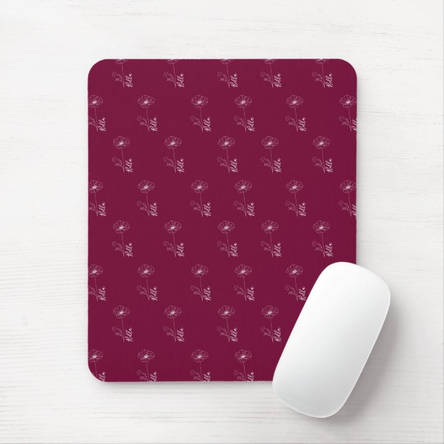 Mousepad Presente de Flor de Nascimento de Agosto Poppy par (Com mouse)