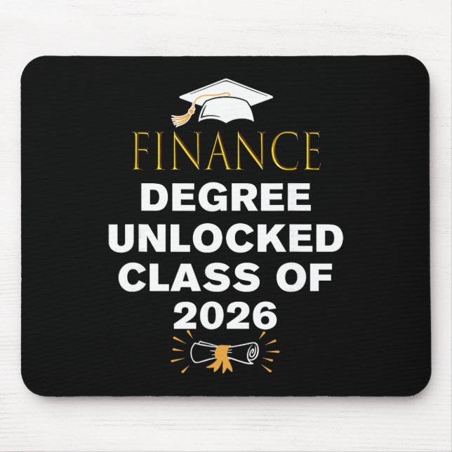 Mousepad Presente de Formatura Finance Degree Unlocked Turm (Frente)