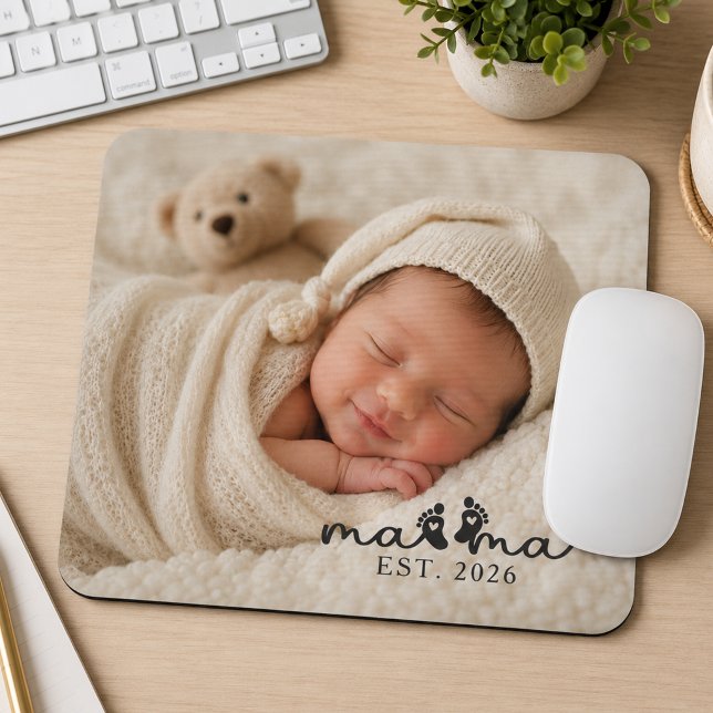 Mousepad Presente de Foto de Bebê de Nova Mãe  (Criador carregado)