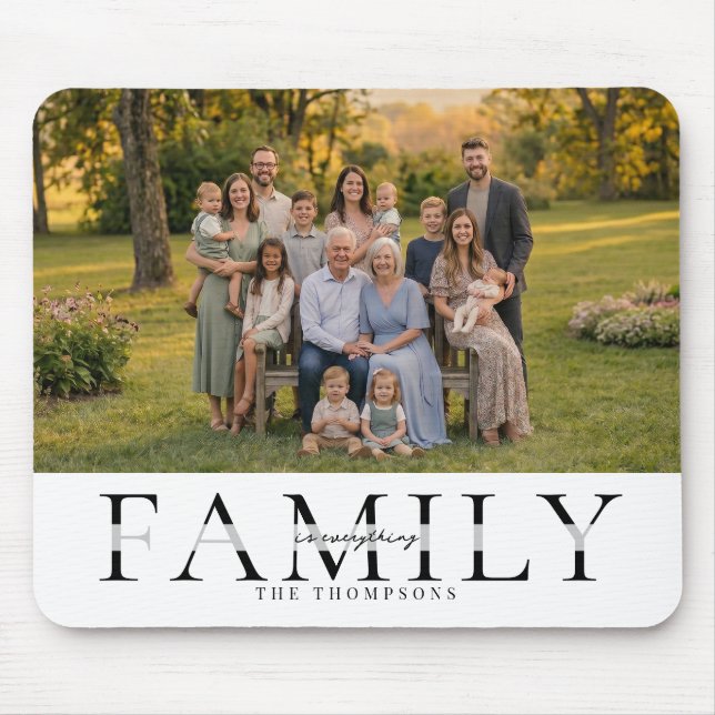 Mousepad Presente de Foto de Família Elegante (Frente)