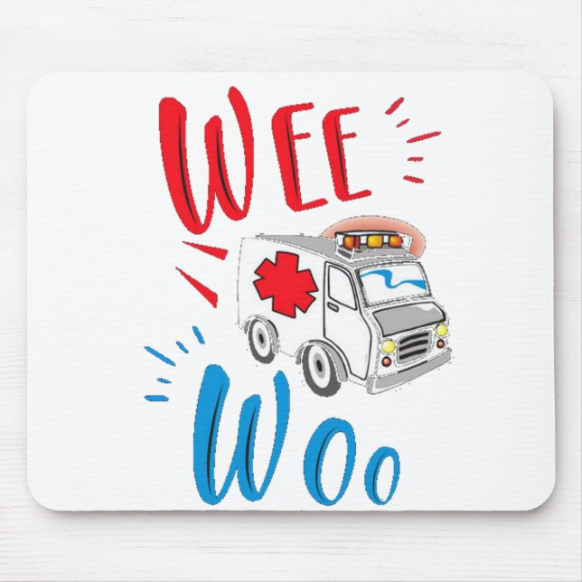 Mousepad presente de graduação, ambulância, paciente (Frente)