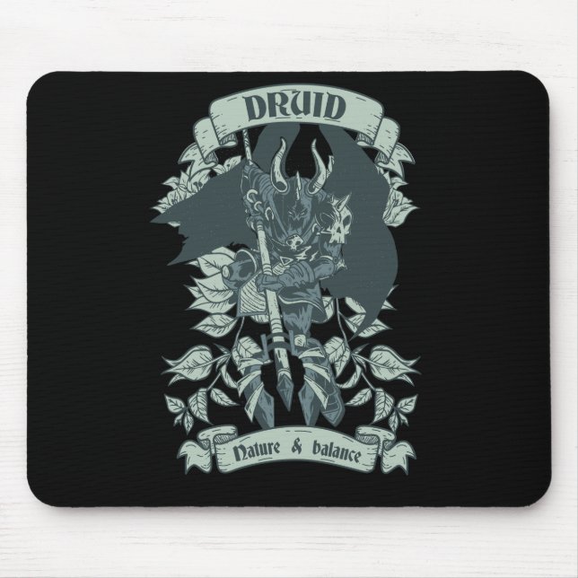 Mousepad Presente de Halloween do Guerreiro Druida para Fãs (Frente)