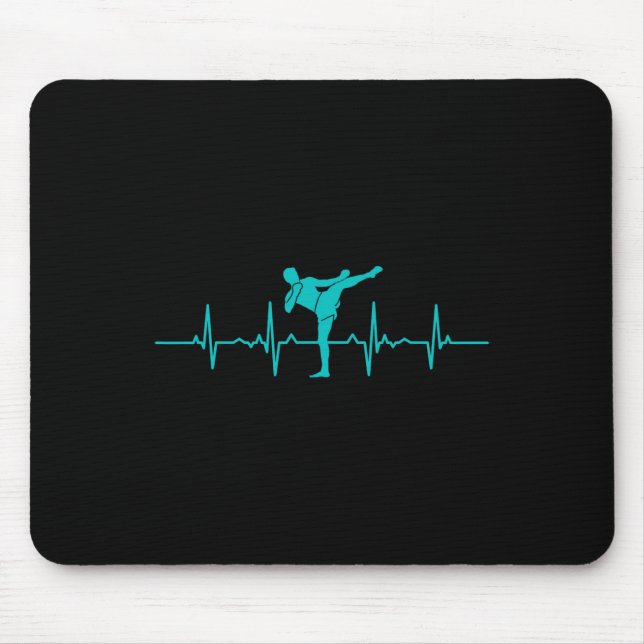 Mousepad Presente de Kickboxing Ritmo Cardíaco Ekg Engraçad (Frente)