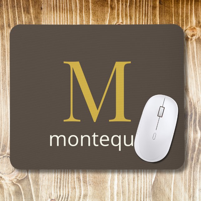 Mousepad Presente de Luxo Personalizado Nome Monograma Dour (Criador carregado)