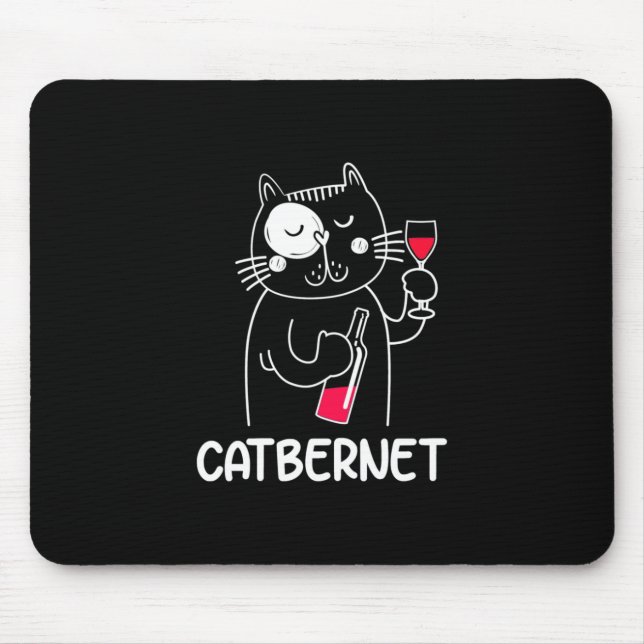 Mousepad Presente de Natal | Bebedor de Vinho Catbernet (Frente)