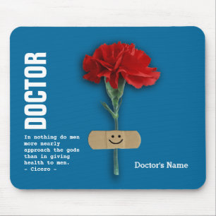 Mousepad Presente de Nome de Médico Personalizado 