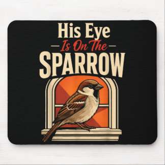 Mousepad Presente de Observação de Pássaros Cristãos Olho N