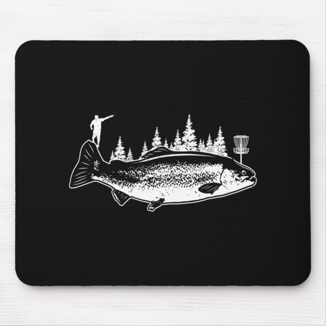 Mousepad Presente de pesca de truta fã de golfe de disco go (Frente)