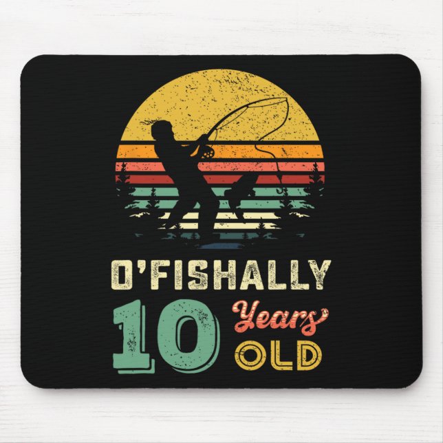 Mousepad Presente de pesca para 10 anos 10 anos de idade 10 (Frente)
