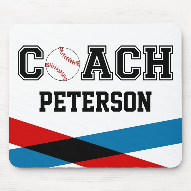 Mousepad Presente de professor de baseball personalizado (Frente)