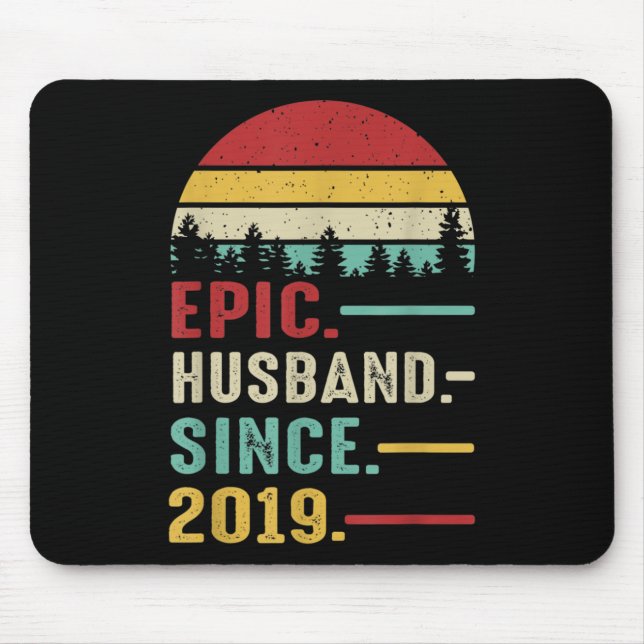 Mousepad Presente de segundo de aniversário para ele marido (Frente)