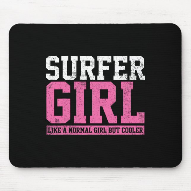 Mousepad Presente de Surfista Menina Surfando (Frente)