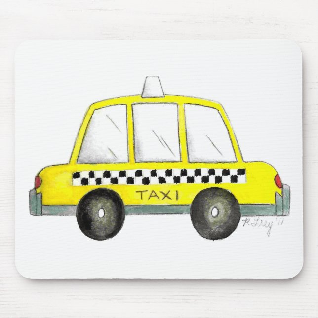 Mousepad Presente de táxi NYC Yellow Nova Iorque Checkered  (Frente)