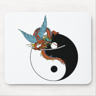 Mousepad Presente de Yin Yang do dragão