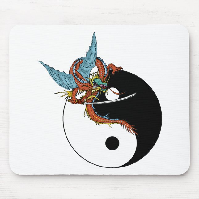 Mousepad Presente de Yin Yang do dragão (Frente)
