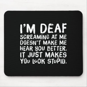 Mousepad Presente Divertido Para Pessoas Surdas Piada de Au