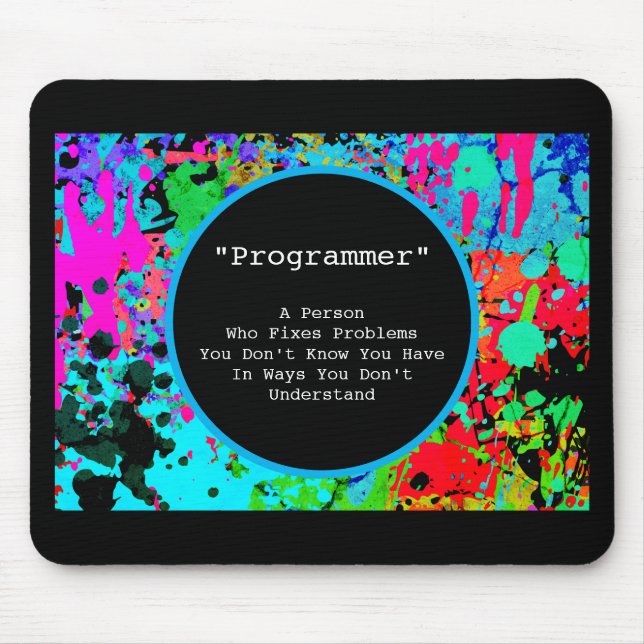 Mousepad Presente divertido para programadores Abstrato Spl (Frente)