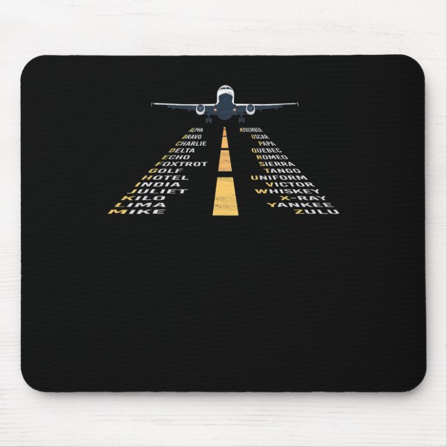 Mousepad Presente do avião-piloto afeto fonético (Frente)
